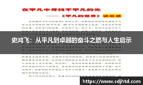 史鸿飞：从平凡到卓越的奋斗之路与人生启示